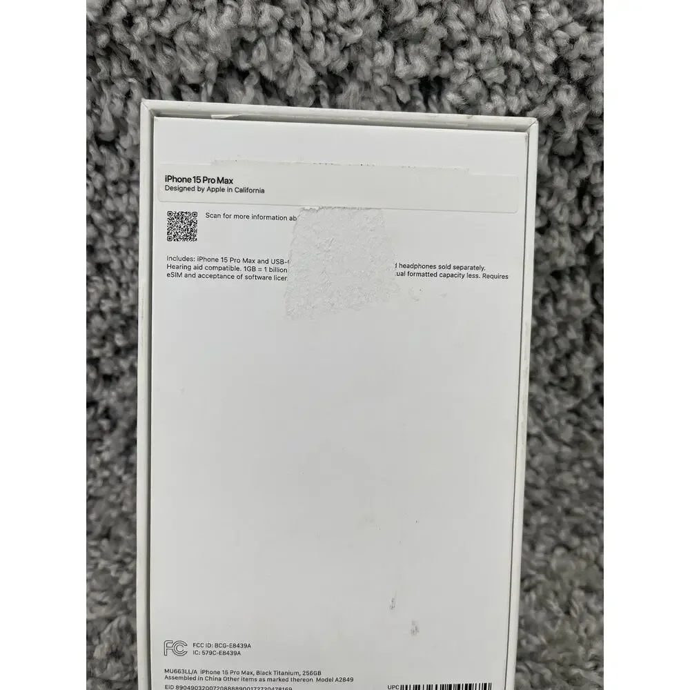 Apple iPhone 15 Pro Black Titanium 256GB EMPTY BOX ONLY
